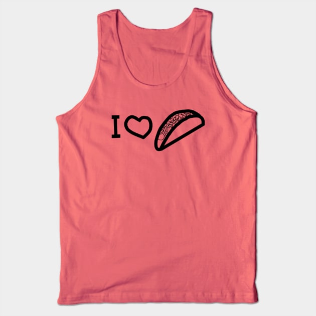 I Love a Taco Outline Graphic Tank Top by ellenhenryart